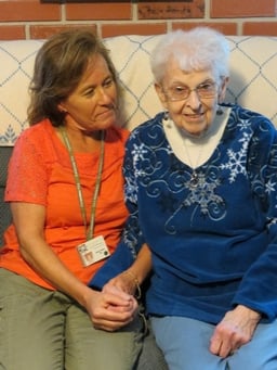 Anne Carle, RN visits Marie at her home