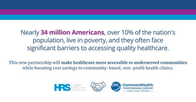 Infographic about access to healthcare and how the Health Recovery Solutions and CommonWealth Purchasing Group partnership will make healthcare more accessible