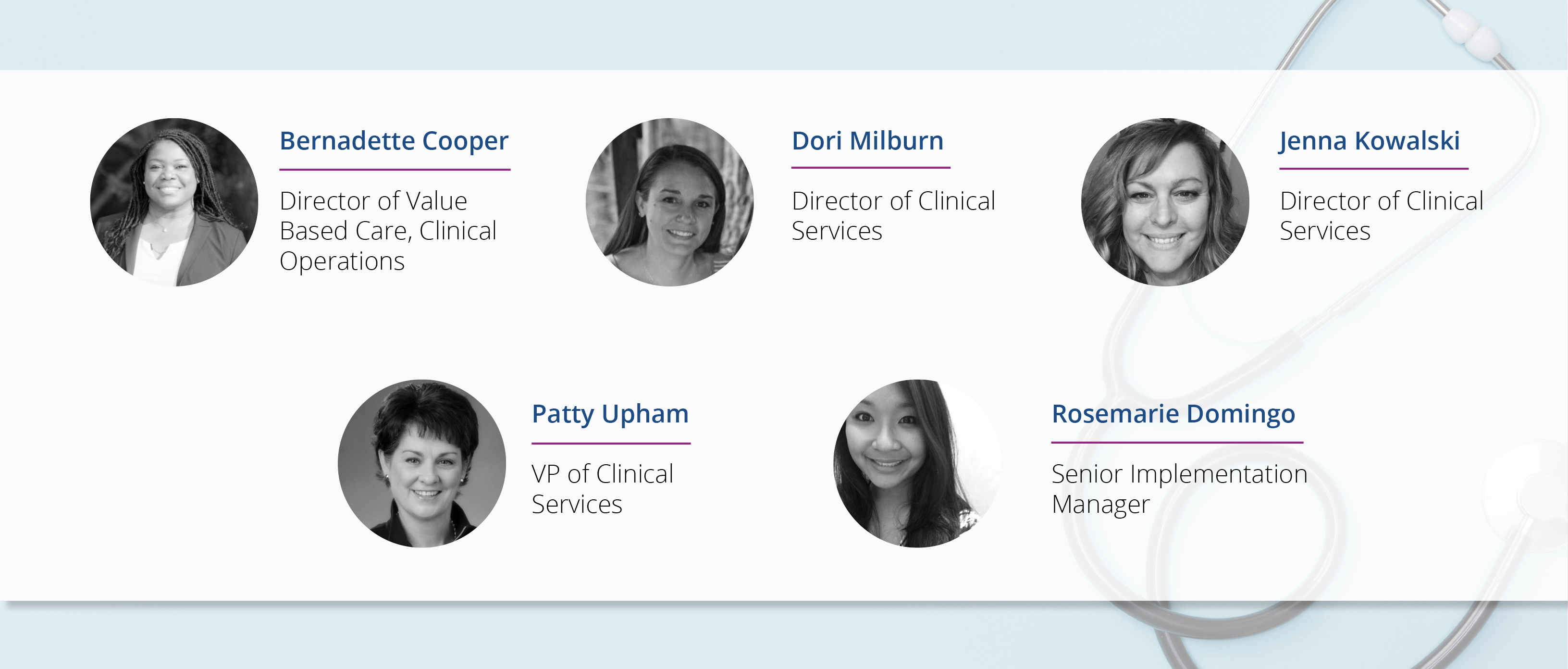 Clinical Services Team Roster Graphic