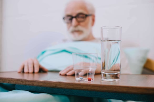 Elderly hospice patient and medications