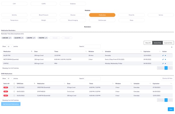1.1 - Med Reminder Table-EMR Meds Table Closeup