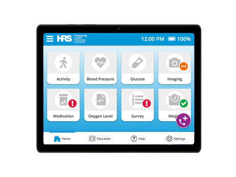 HRS remote patient monitoring RPM tablet with vital signs