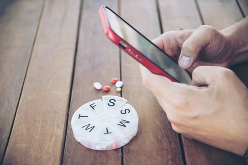 phone being used for telehealth pain management