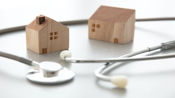 Wood houses and stethoscope