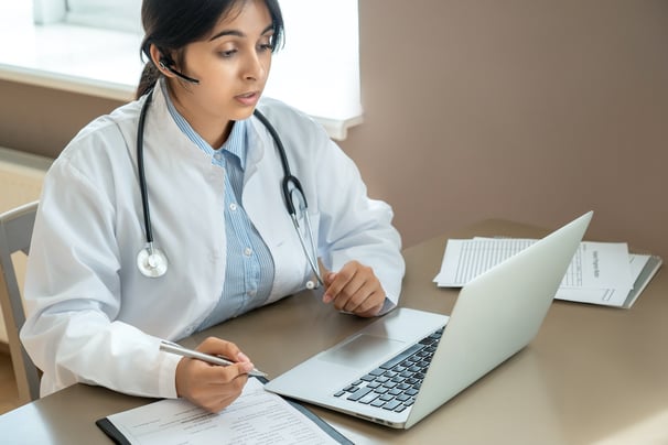 telemedicine virtual visit with patient in rural location