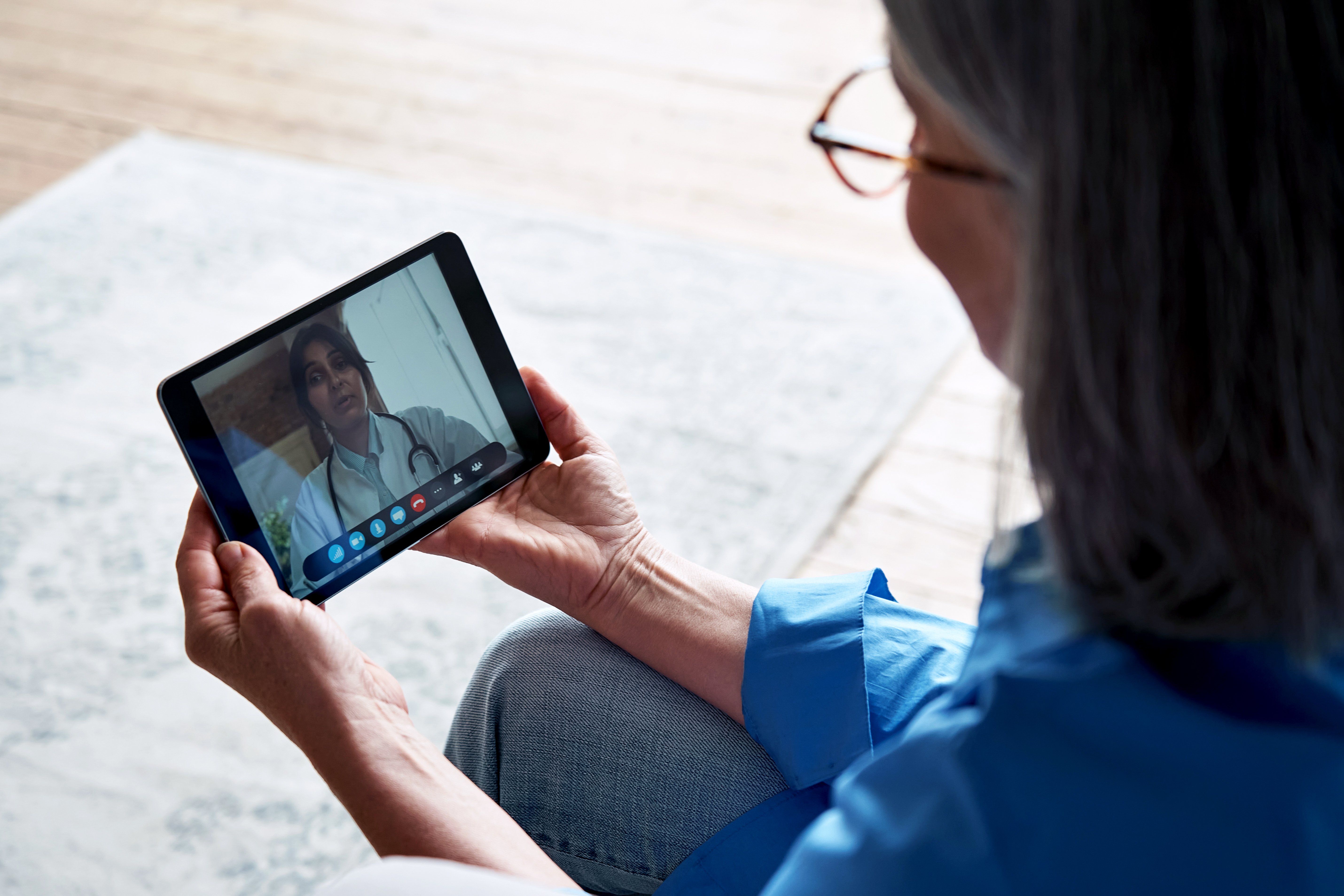 Rural healthcare patient using HRS remote patient monitoring technology to connect with a provider Rural healthcare patient using HRS remote patient monitoring technology to connect with a provider