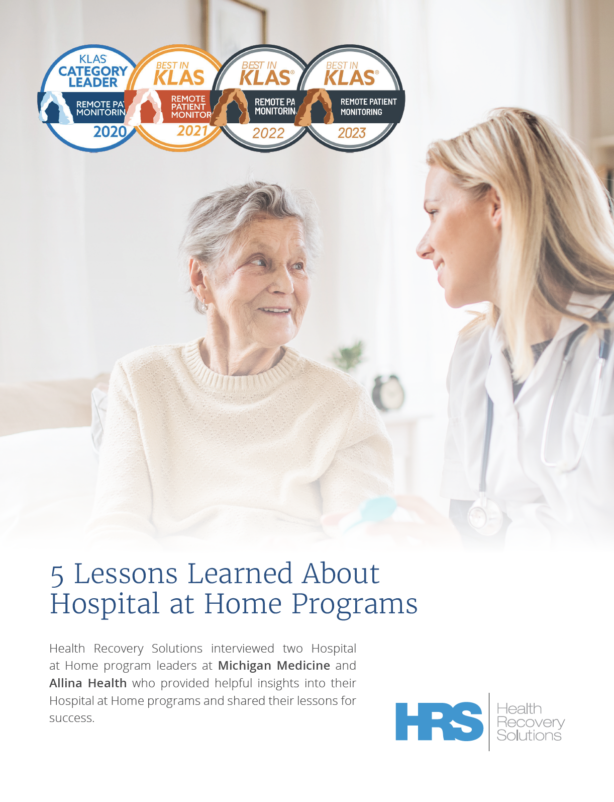 A preview of the cover for the 5 Lessons Learned About Hospital at Home Programs whitepaper